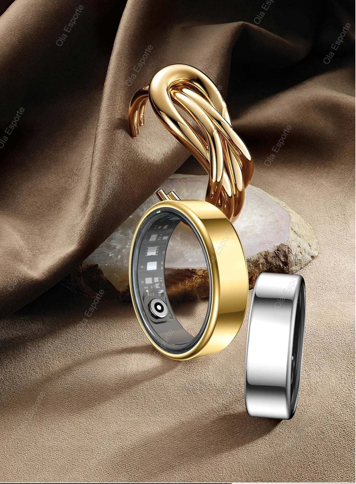 Anillo Inteligente con Base de Carga – Monitor de Salud, Sueño y Ritmo Cardíaco para Hombre y Mujer · Resistente al Agua IP68 y 5ATM · Modo Multideporte